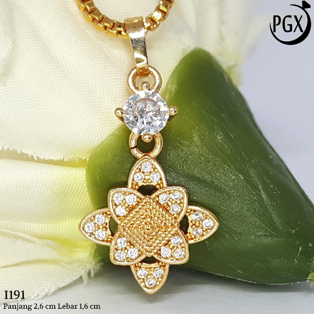 PGX Liontin Kalung Xuping Wanita Perhiasan Lapis Emas Aksesoris Fashion - I191