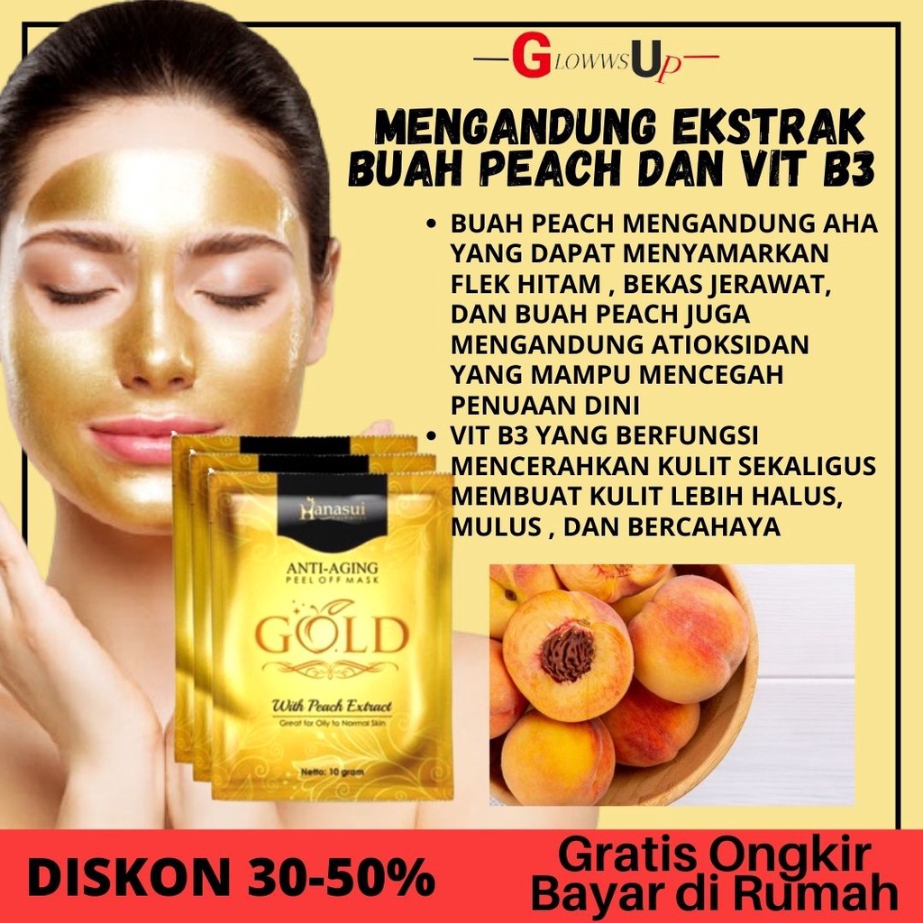 MASKER WAJAH HANASUI NATURGO MASKER GOLD HANASUI BPOM - MASKER NATURGO GOLD ANTI AGING