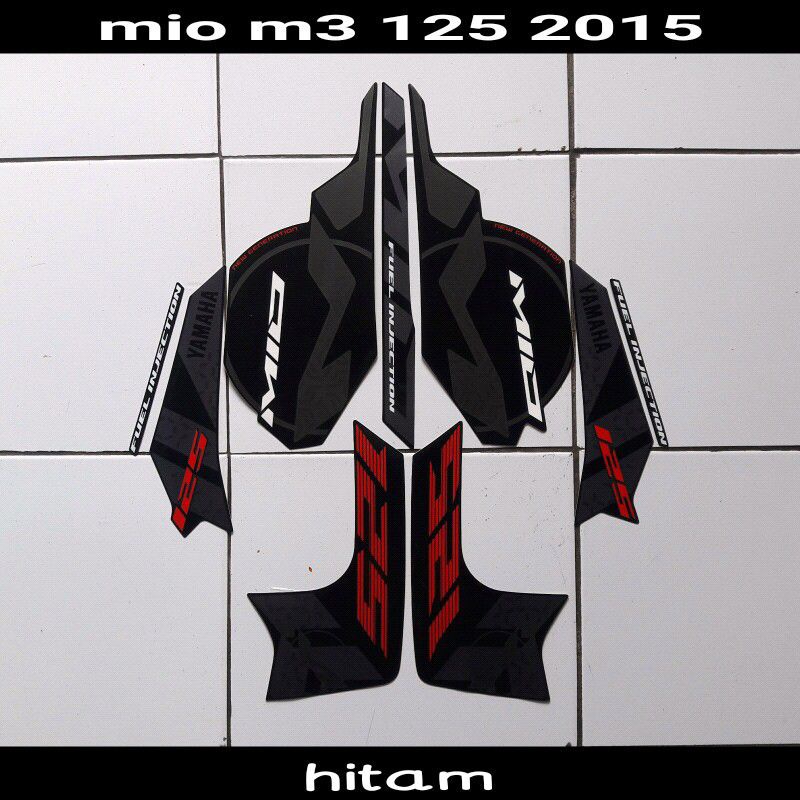 stiker motor Mio M3 125 2015 hitam - stiker body motor striping Mio M3 125 2015
