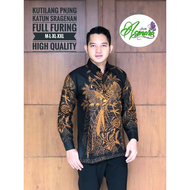 KUTILANG Panjang Batik Pria Full Furing Asli Katun Sragenan