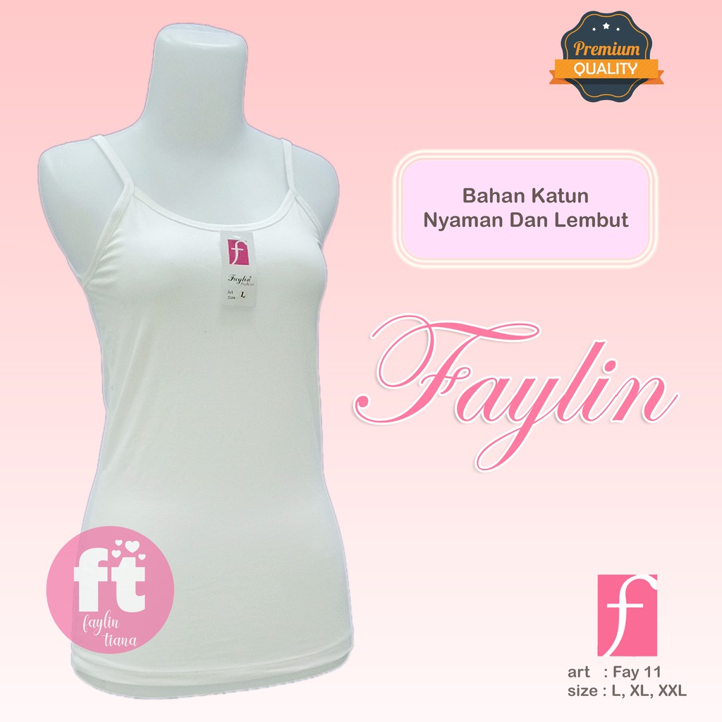 FAYLIN | Tanktop Wanita Tali Kecil Katun Cotton / Atasan Wanita Polos | art FAY 11