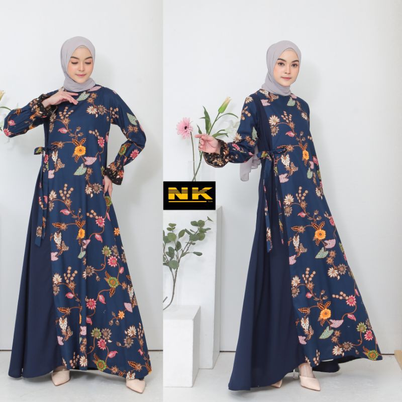 NK BATIK GAMIS WANITA SYARI RENDRA SIZE JUMBO LONG DRESS