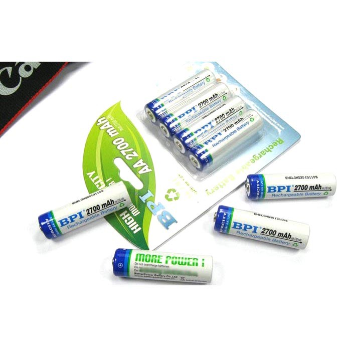 Enelong BPI Ni-MH AA Battery 2700mAh with Button Top 4 PCS - White