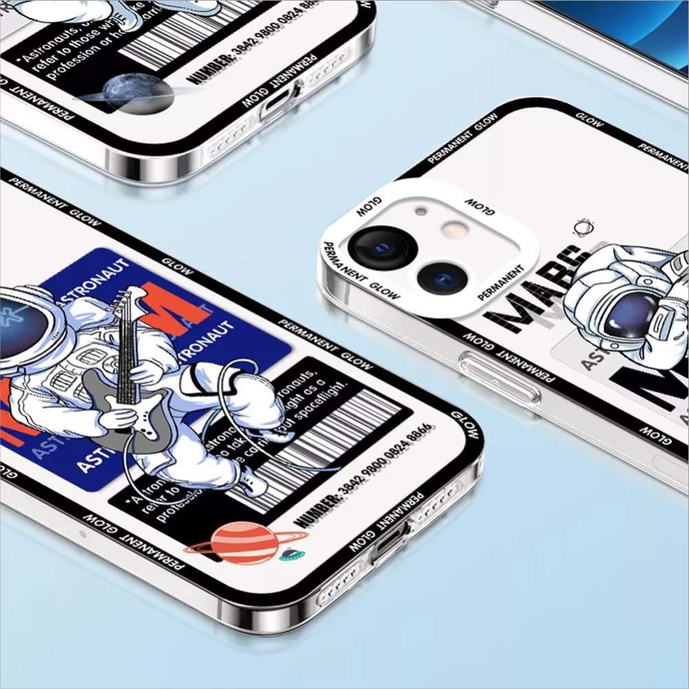 Casing Oppo A5S A5 2020 A7 A9 2020 A11K A12 A15 A15S A16 A16S A54 4G A95 F9 Case Astronot Mars Permanent Glow Character Silicon Premium