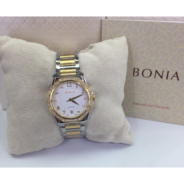 JAM TANGAN WANITA BONIA BNB10395-2115S SILVER GOLD ORIGINAL