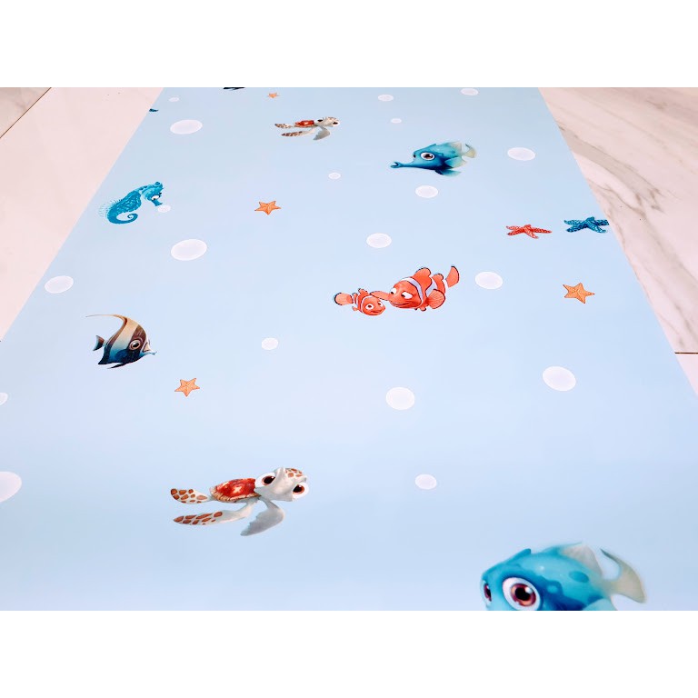 Baru - Murah Wallpaper Sticker Dinding Biru Laut Karakter Kartun Anak Ikan Nemo Dori Lucu Imut