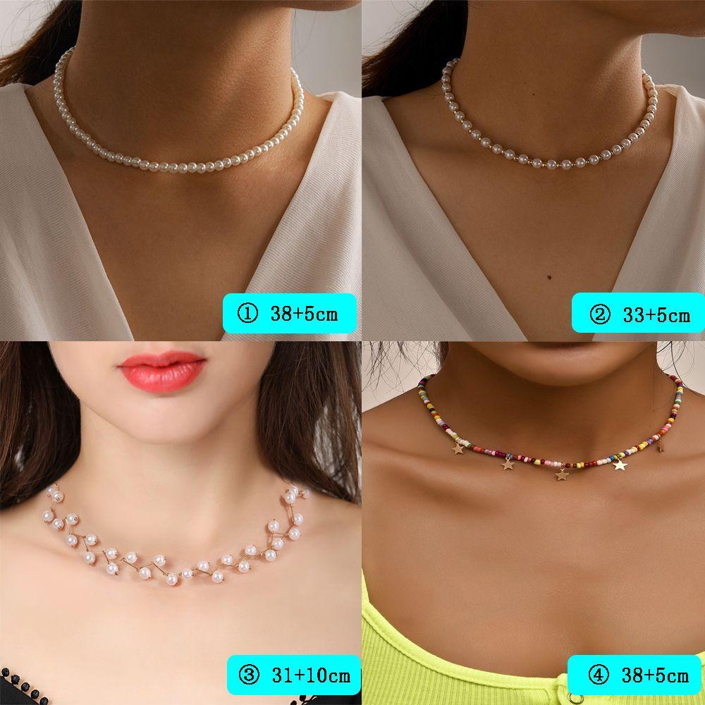 Chookyy Beads Kalung Vintage Kerah Emas Mutiara Choker