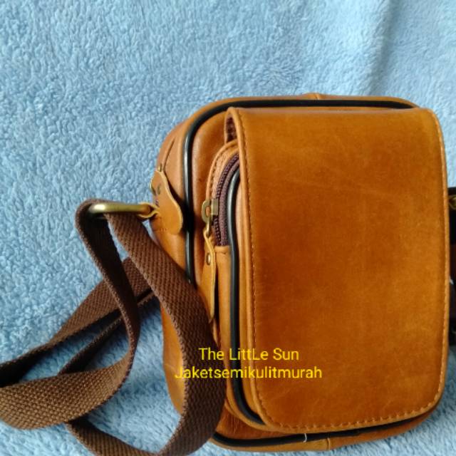 Tas Selempang Etnik Kulit Asli Original Pria & Wanita