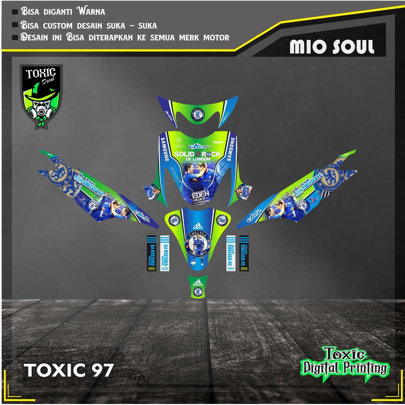 Sticker Decal YAMAHA MIO SPORTY CHELSEA BIRU HIJAU