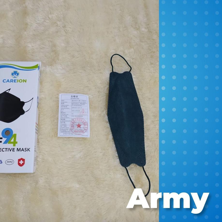 New - Masker Korea KF94 Coklat Khaki, Hijau Army, BIru Navy, Coklat ☑
