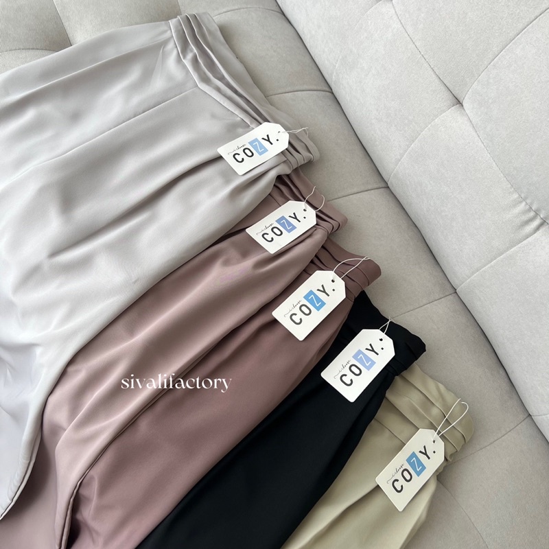 SIVALI Jiwoo Pants 592 - Loose Pants Trousers Wanita - Celana Anti Kusut - Celana Kulot Wanita - Celana Kantor Formal / Casual