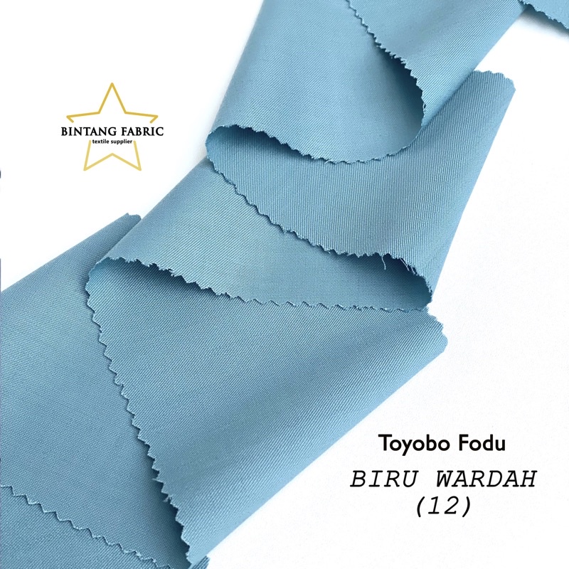 Bahan Kain Katun TOYOBO FODU 1 meter-Biru Wardah