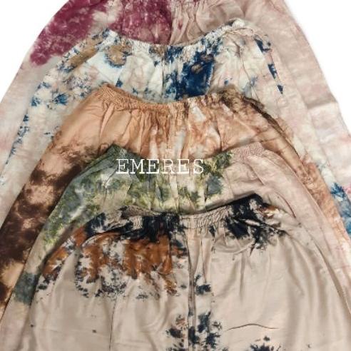 Flash Sale - Celana Tidur Panjang Wanita Tie Dye Kain Katun Rayon Bali Kolor Jumbo Cocok Untuk Celan