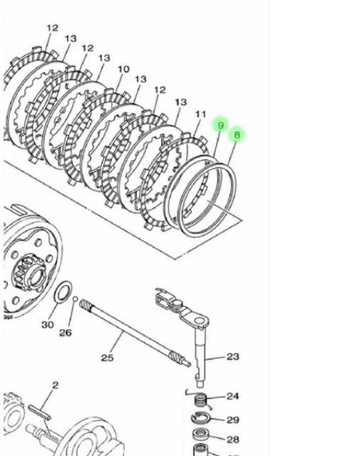 BESI RING PLAT KOPLING KECIL JUDER 2 PCS VIXION OLD LAMA OVI ORIGINAL YGP 3C1-E6383-00 3C1-E6384-00