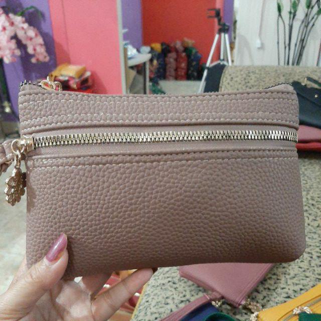 Dompet Wanita Silvi Terbaru 2021 Papirut Kulit Jeruk Premium Sintetis Imfort Kekinian Bisa COD-Moka