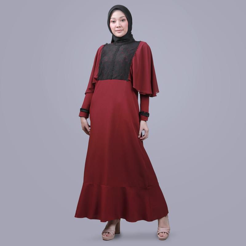 Zoya Gamis Dress Havana Maroon