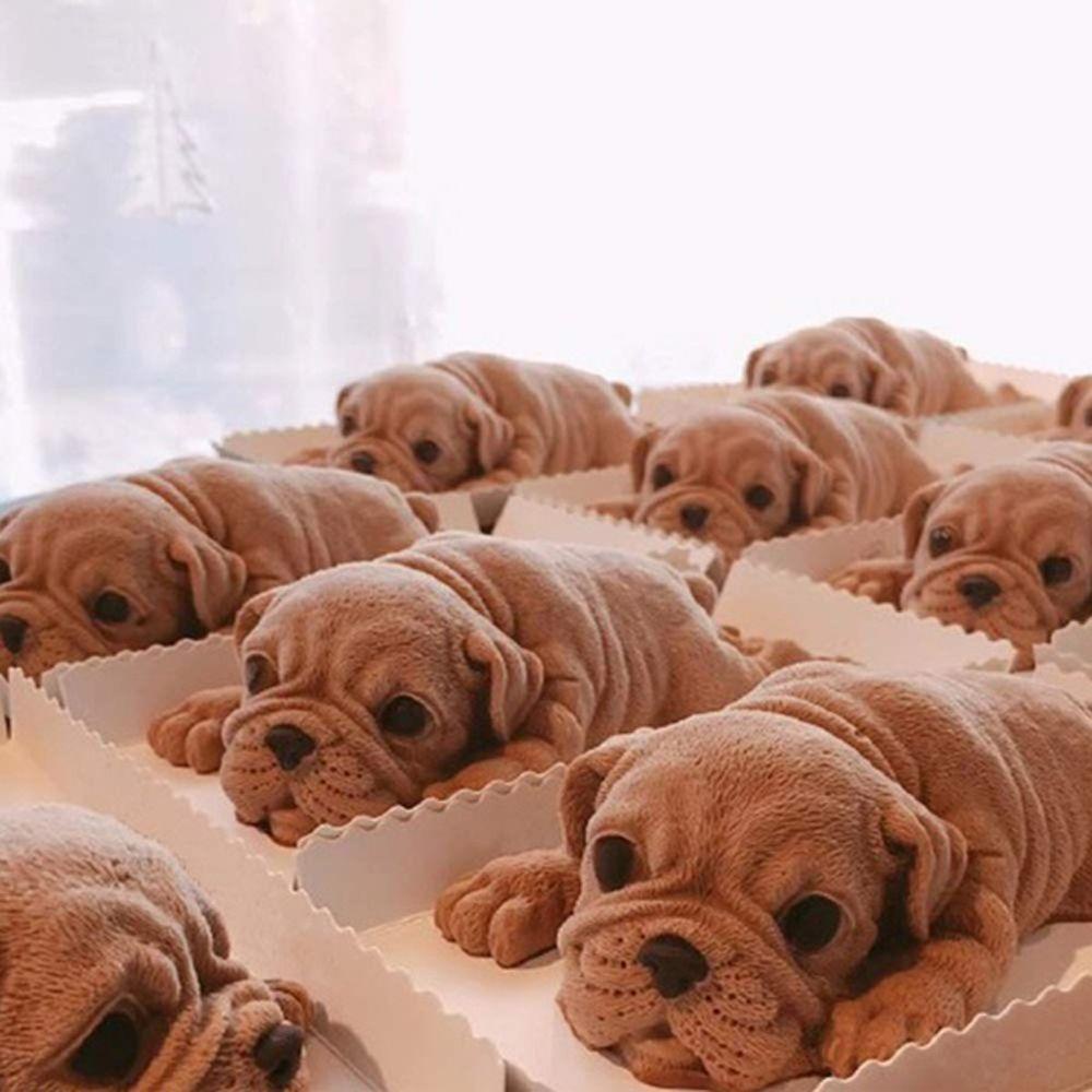 Solighter 3D Dog Cetakan Silikon Fondant Alat Dekorasi Kue Shar Pei Mousse Cake