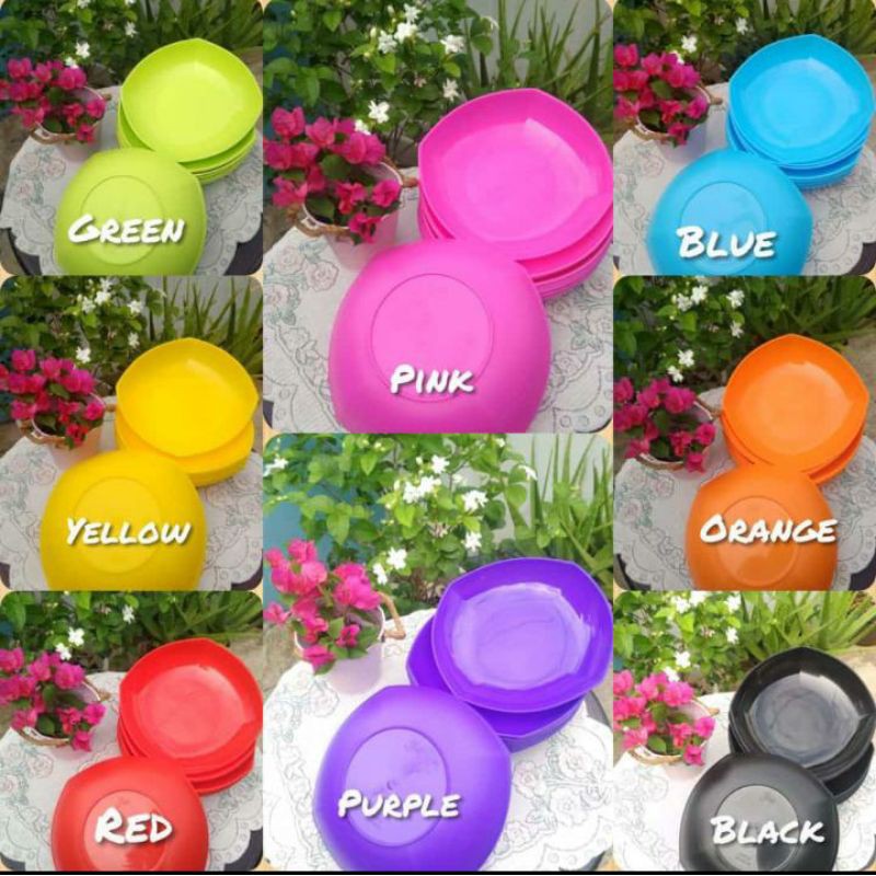 (6pc) PIRING BESAR / MANGKOK PLASTIK, PIRING WARNA JITU / DG WARE BPA Free, Food Grade
