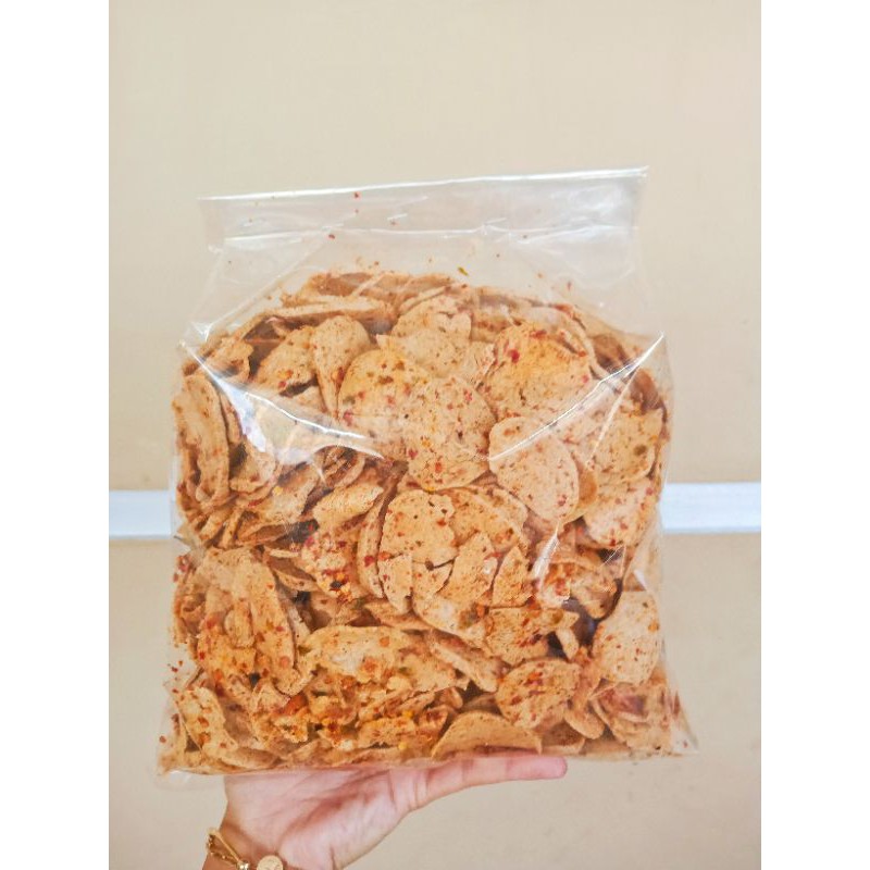 

KERIPIK BASRENG 1KG / BASO GORENG BASRENG PEDAS DAUN JERUK