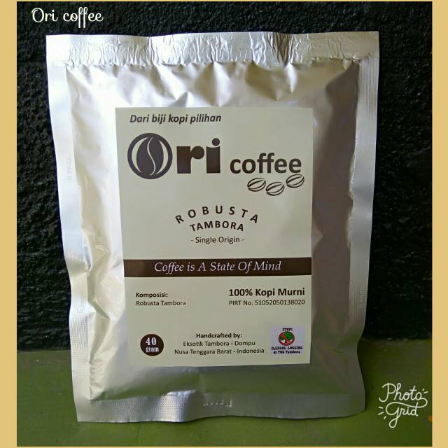 

ORI coffee (kopi bubuk) robusta tambora kemasan ekonomis 40 gram