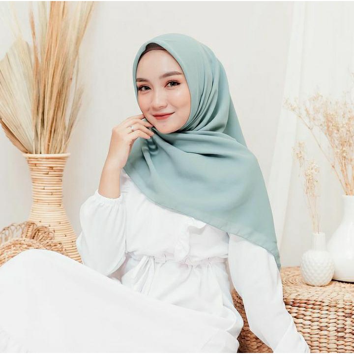 Fashion Shop [SUPERMURAH] HIJAB Segiempat Polos BELLA SQUARE Hijab Pollycotton BellaSquare Hijau War