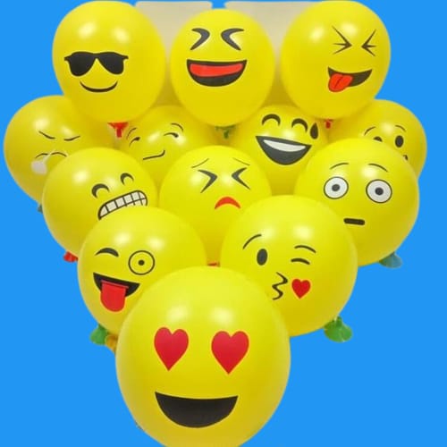 Balon emoticon kuning perpack isi 100