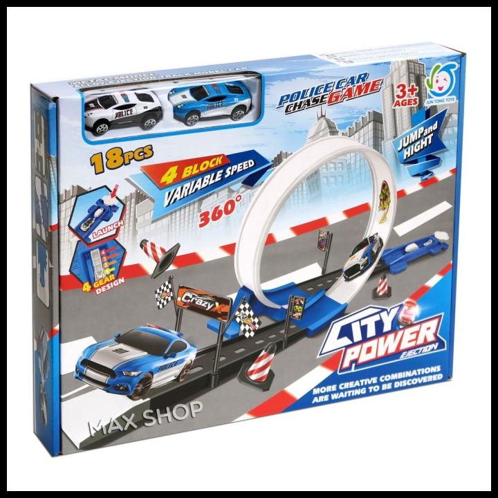 Mainan Mobil Ejection City Power Racing Track (22Pcs)