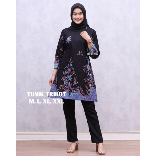 Tunik Batik Wanita - Muslim Fashion Wanita - Atasan Batik Cewek - Batik Tunik Jumbo ld 120