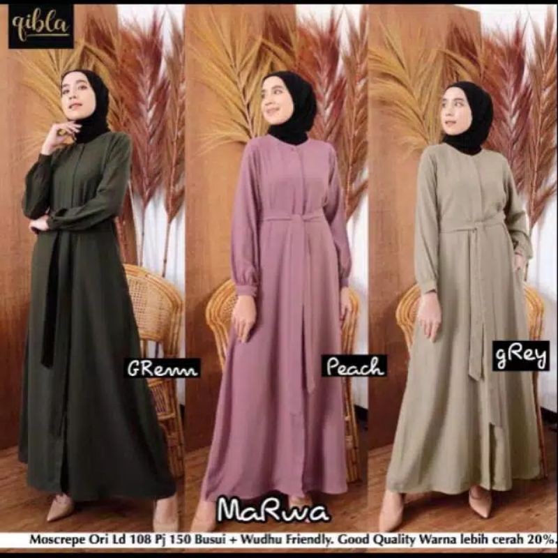 Gamis Katun Rayon Polos Termurah Gamis Marwa Shopee Indonesia