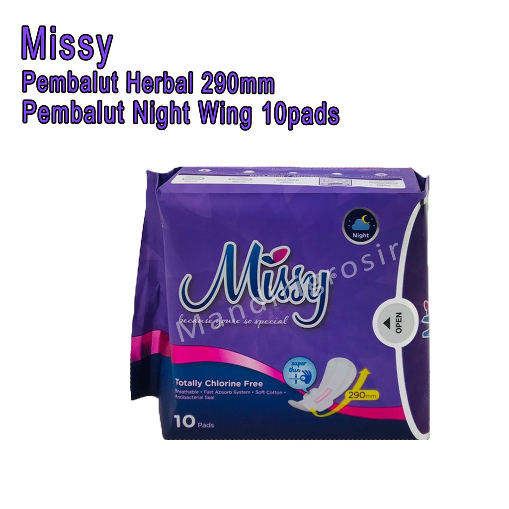 Pembalut Herbal Wing * Missy * Pembalut Night 290mm * 10pads