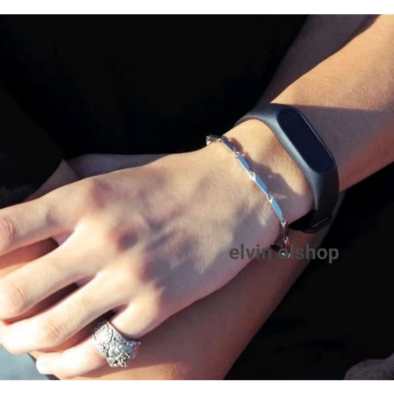 Gelang pria rantai padi/Gelang titanium pria terkeren