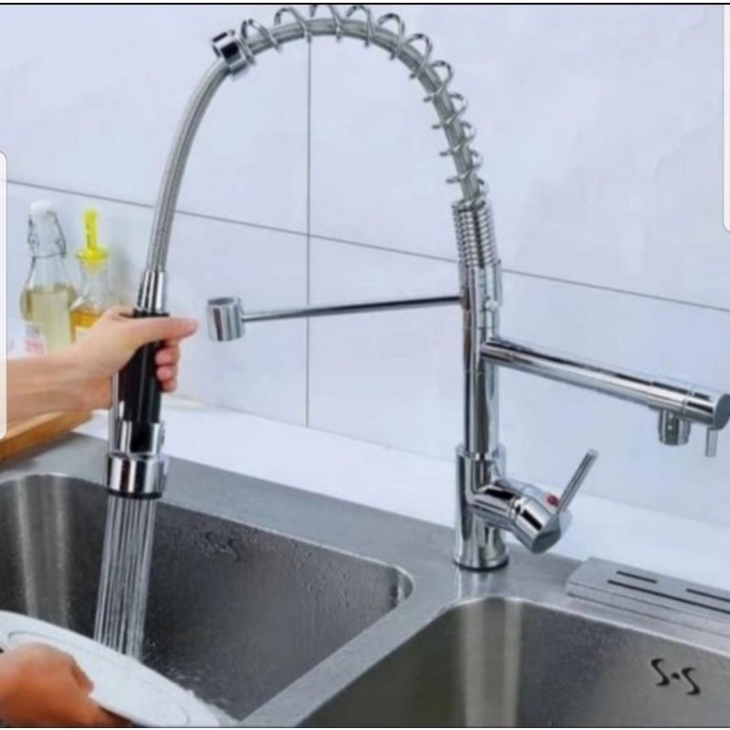 KRAN PANTRY STAINLESS PANAS DINGIN/ KRAN CUCI PIRING MIXER PANAS DINGIN/ KRAN KITCHEN SINK MIXER PAN