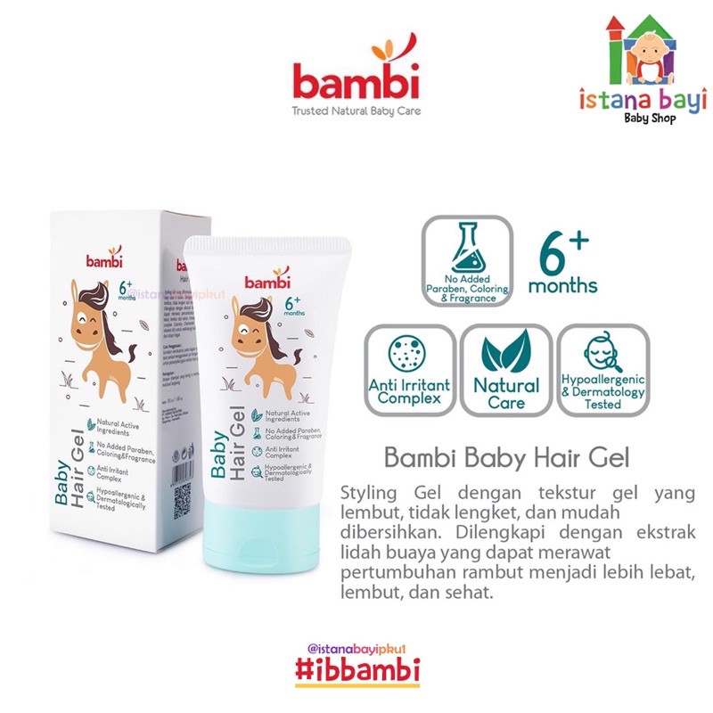 Bambi Hair Gel ( Tube ) - Gel rambut bayi