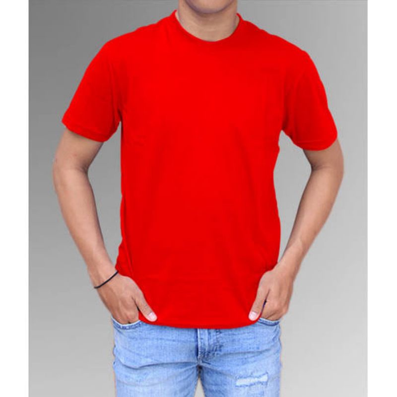 KAOS TSHIRT MERAH POLOS BASIC SOFT KATUN PREMIUM