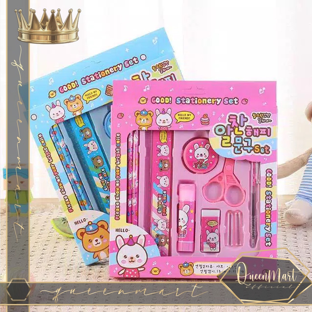 

QMART - Kids Stationery ALAT TULIS Set Anak Karakter 9 IN 1