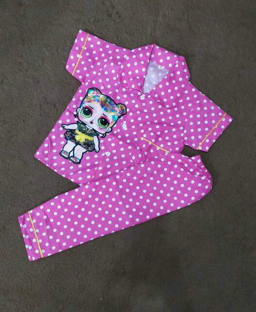 Piyama Anak/Baju Tidur LED Karater LOL untuk 1-5 Thn