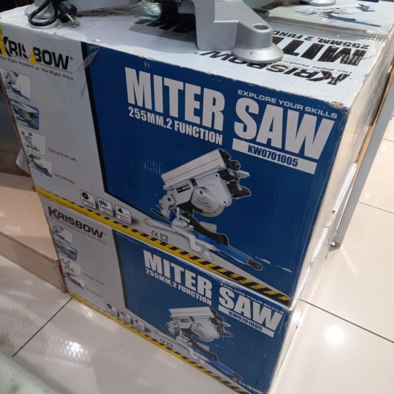Krisbow mitre saw 2 function 255mm 1800w mesin gergaji miter 2 fungsi