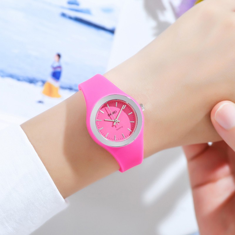 NEW ✪ • SKMEINDONESIA ™ • SKMEI 1722 ORIGINAL Jam Tangan Wanita Analog Tali Silicone Waterproof