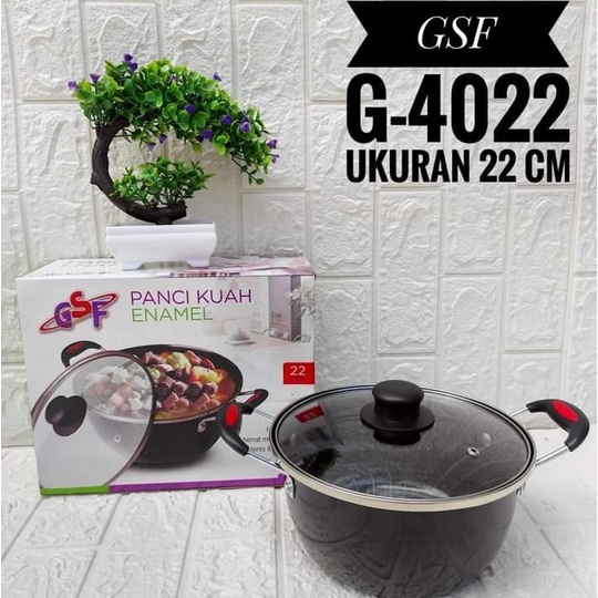 PANCI KUAH GSF 4022 22CM ENAMEL ANTI LENGKET / PANCI KUWAH GSF / PANCI SUSU GSF / PANCI SOP 22CM GSF G-4022 / GSF G 4022 / GSF 4022