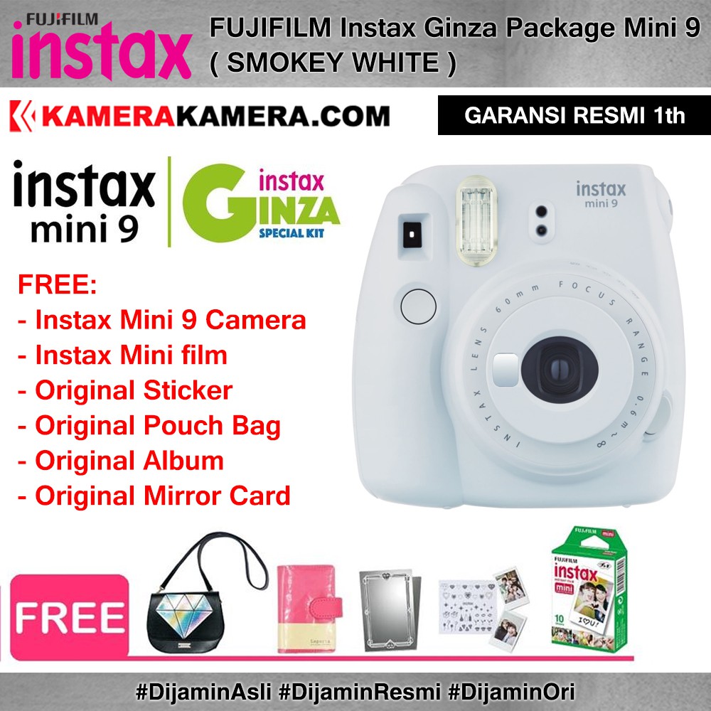 FUJIFILM Instax Mini 9 Ginza Pack   age SMOKEY WHITE