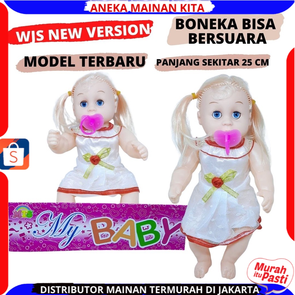 Mainan Anak Boneka Nangis Empeng ukuran BESAR 25cm - Boneka Bisa Menangis Terbaru Model Cantik