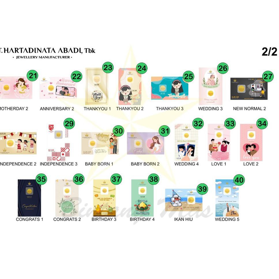 

LM Hartadinata Abadi Gift (1-20) 0,1 Gram (ART. 7674)