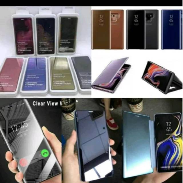 Case Flip Mirror Samsung A71 Clear View Auto Lock