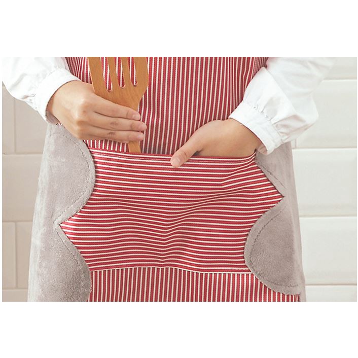 Apron Masak Celemek Dapur Anti Air Waterproof Korean Strip Style Pelindung Badan Termurah Berkualitas