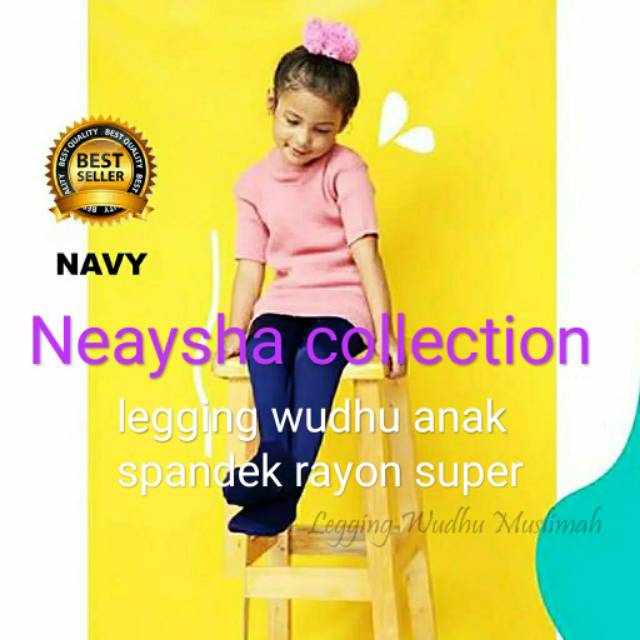 Legging wudhu anak Neaysha collection bahan spandek rayon super