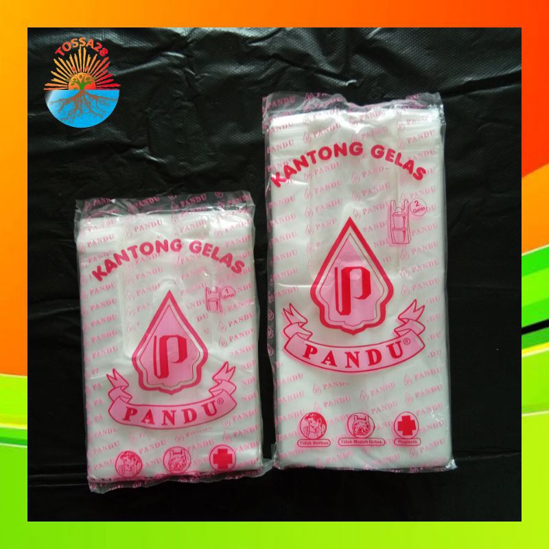 Kantong Plastik Bening  (Isi 60pcs) Kantong Kresek Ekonomis Pandu Gelas Cup 12/14/16/22oz