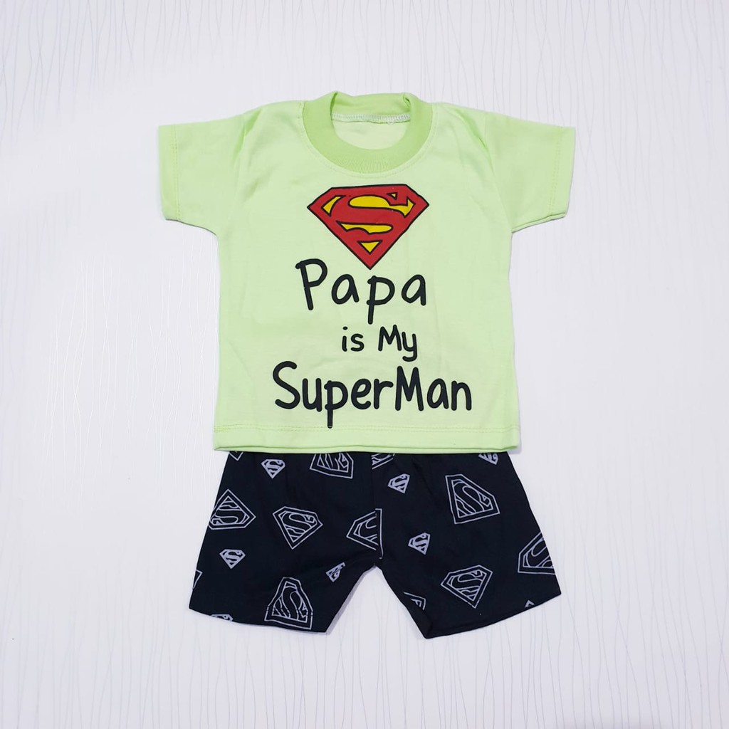 setelan anak cowo papa is my superman pakaian anak baju anak