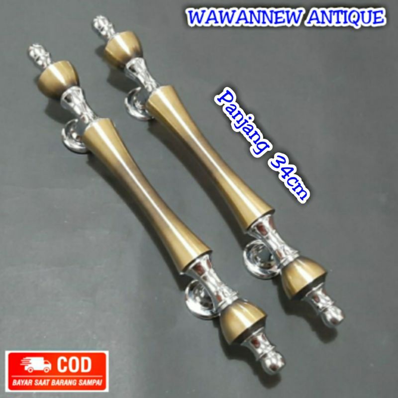 Handle Pintu / Gagang Pintu Rumah Pagar Kuningan + Set Body Kunci