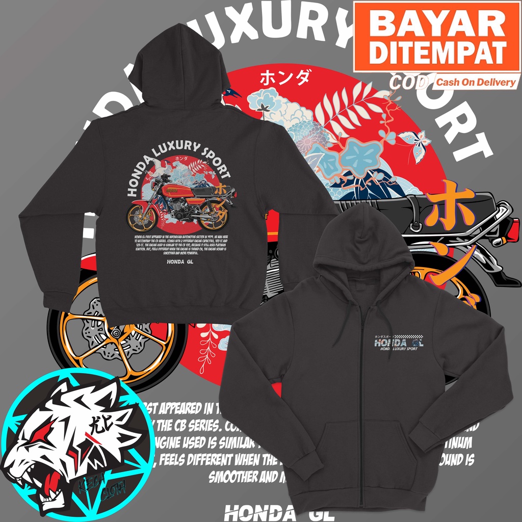 JAKET ZIPPER HONDA LUXURY SPORT BIG SIZE JUMBO JAKET HONDA GL PRIA WANITA