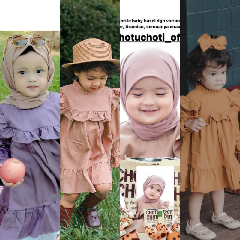 BABYNHA Dress Baju Anak Perempuan Tangan Panjang Usia 1-5 Tahun/Lubna Dress